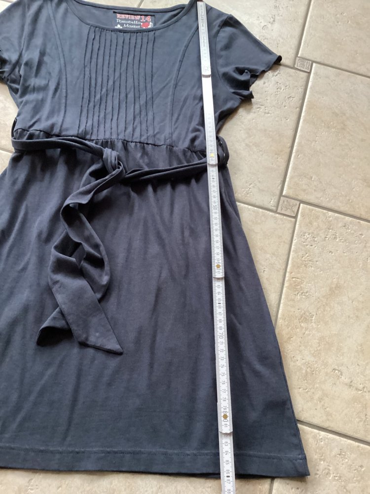 Review Jerseykleid Kleid mit Stoffgürtel  blaugrau Gr. 158 164 XS