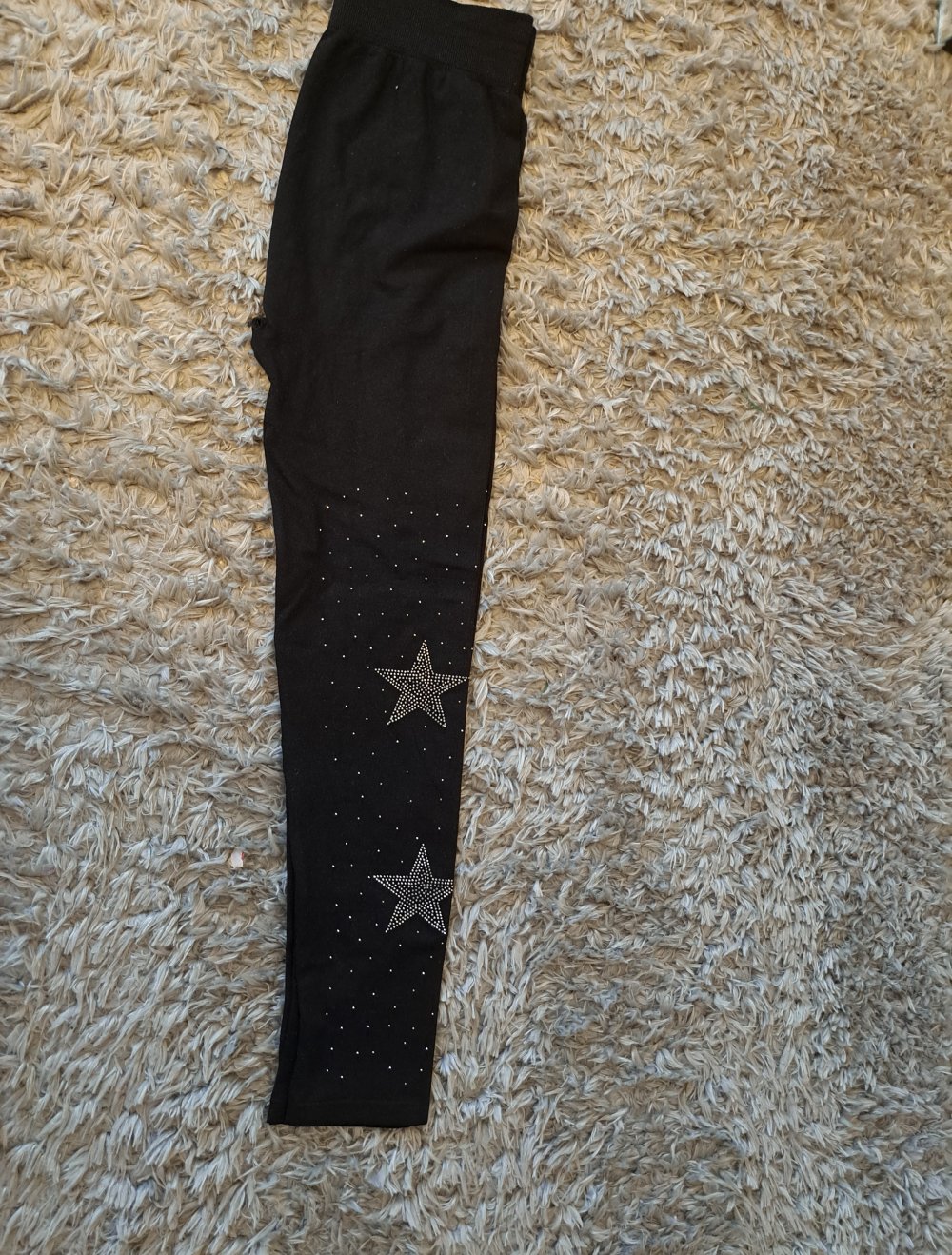 neue leggins mit sternen schwarz gr. xl