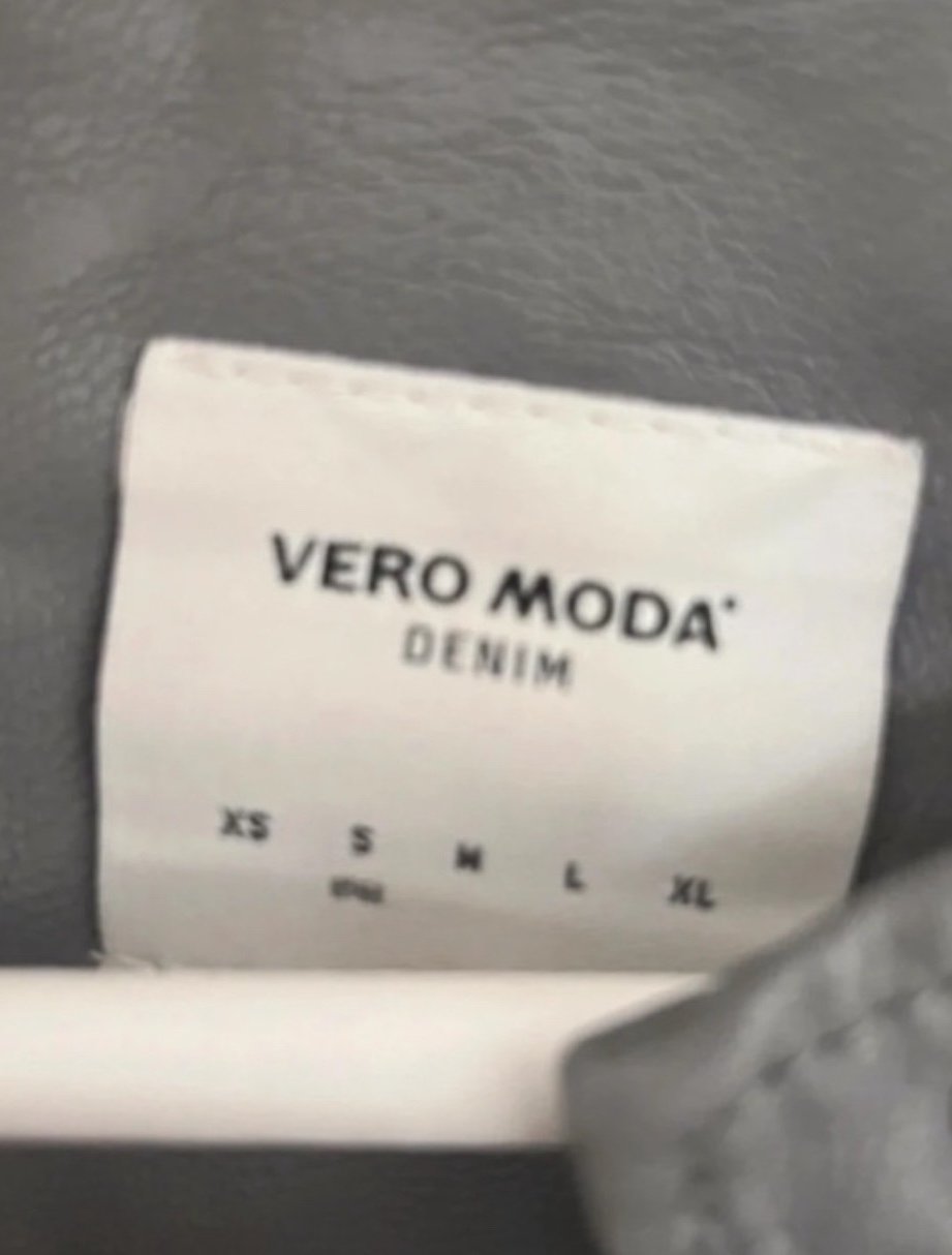 Lederjacke Kunstleder grau biker / Racer Jacke in S von Vero Moda
