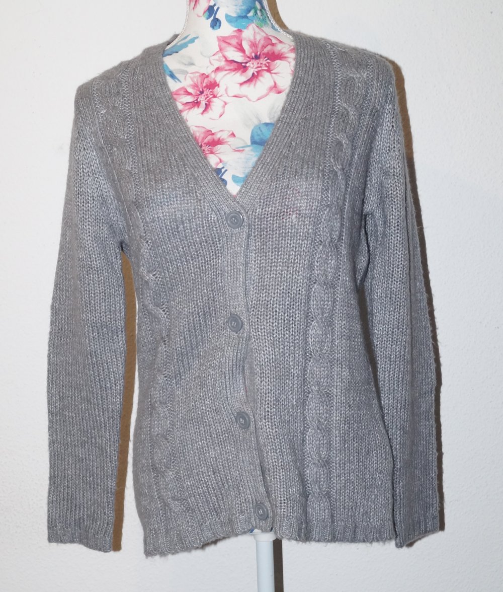graue Strickjacke Gr.S36/38 Gina Benotti