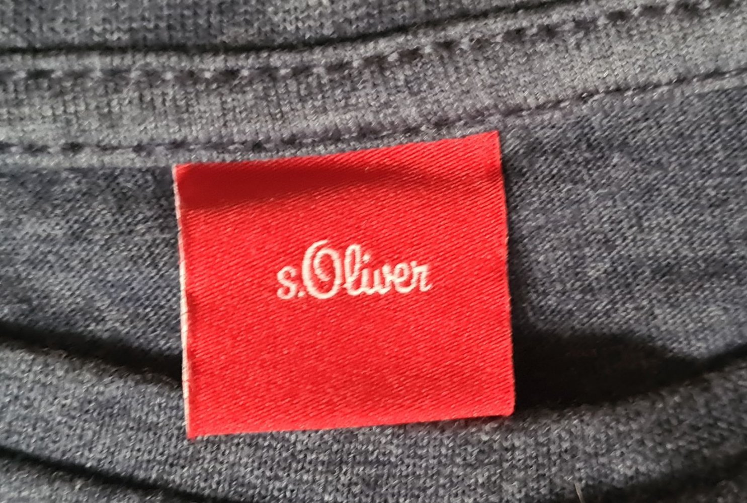 Blau-meliertes Longsleeve-Shirt von S.Oliver mit Aufdruck