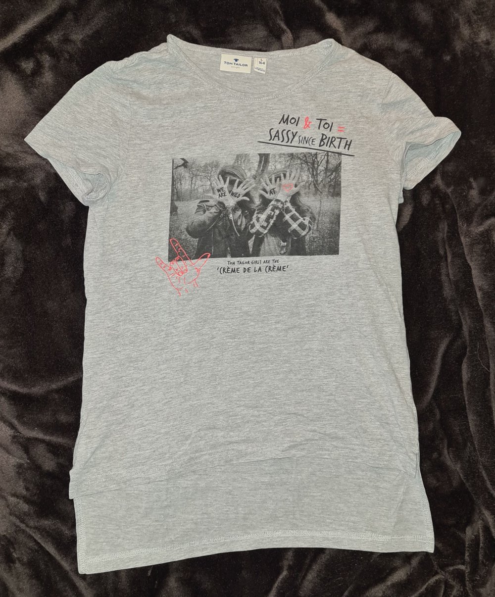 Graues T-Shirt von Tom Tailor mit Aufdruck