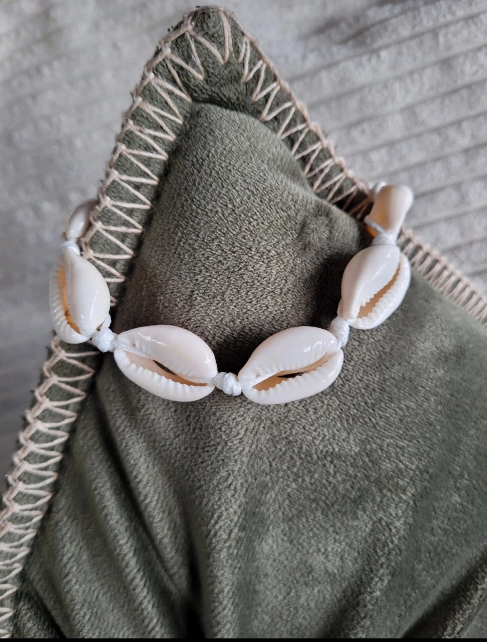 Handmade Boho Kauri Muschel Armband Fusskette größenverstellbar Hippie Gypsy Gipsy Ibiza Aloha Purelei Bohoschmuck unisex Handarbeit handmade with love