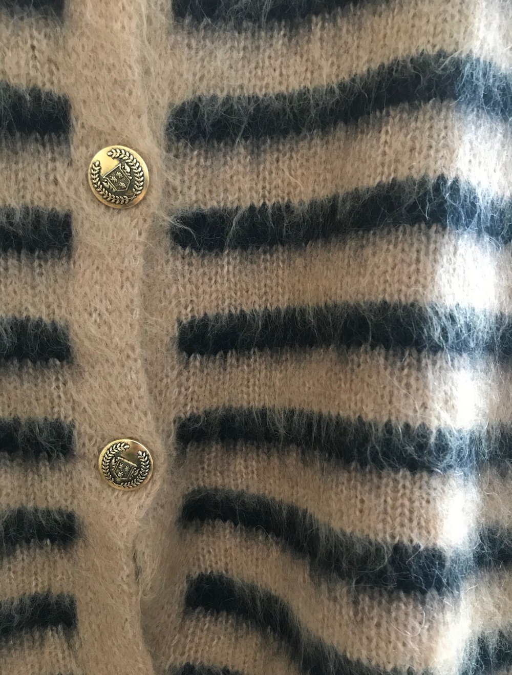 Massimo Dutti Strickjacke Cardigan Alpaka Wolle gekämmt Streifen weich blogger