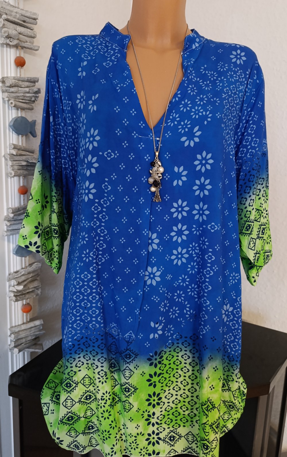 Tunika Bluse farbenfroh Gr. 44-48 Viskose New Collection ++NEU mit Etikett++