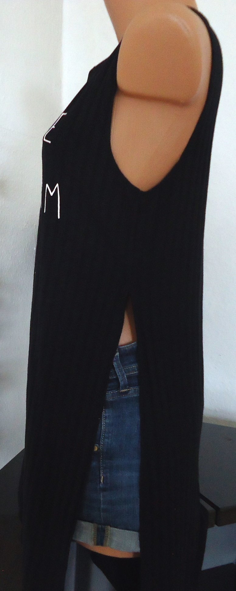 Kleid ärmellos Gr. 36/S 100 cm lang H&M Divided weit eingeschlitzt