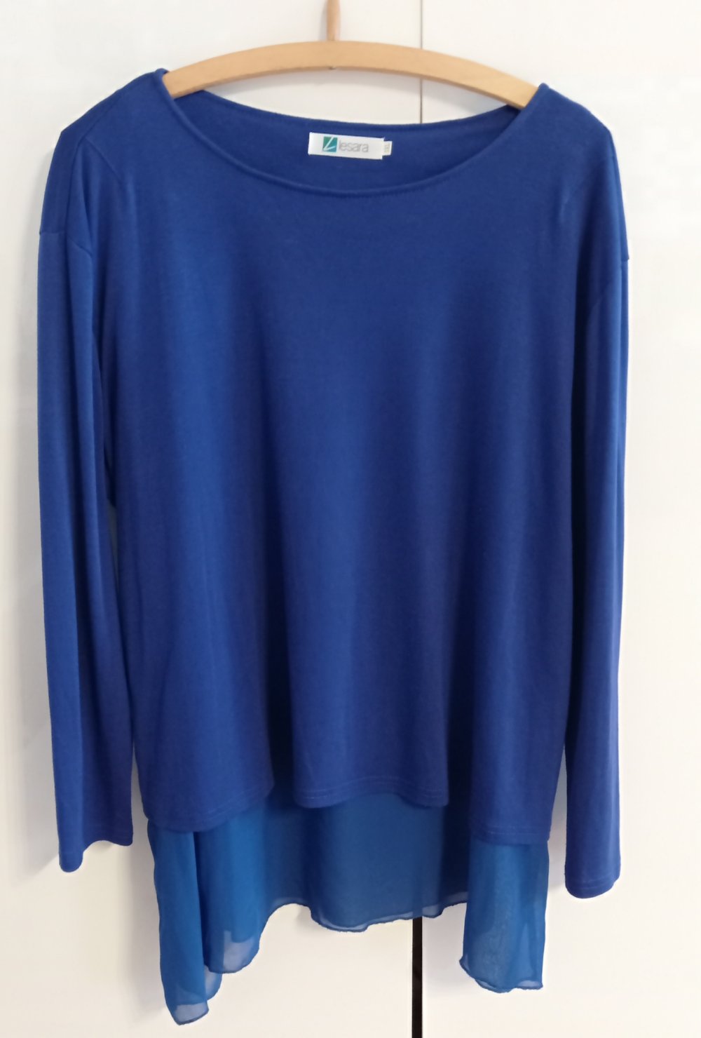 Pullover Gr. 46 blau Lesara Länge 80 cm A-A 65 cm