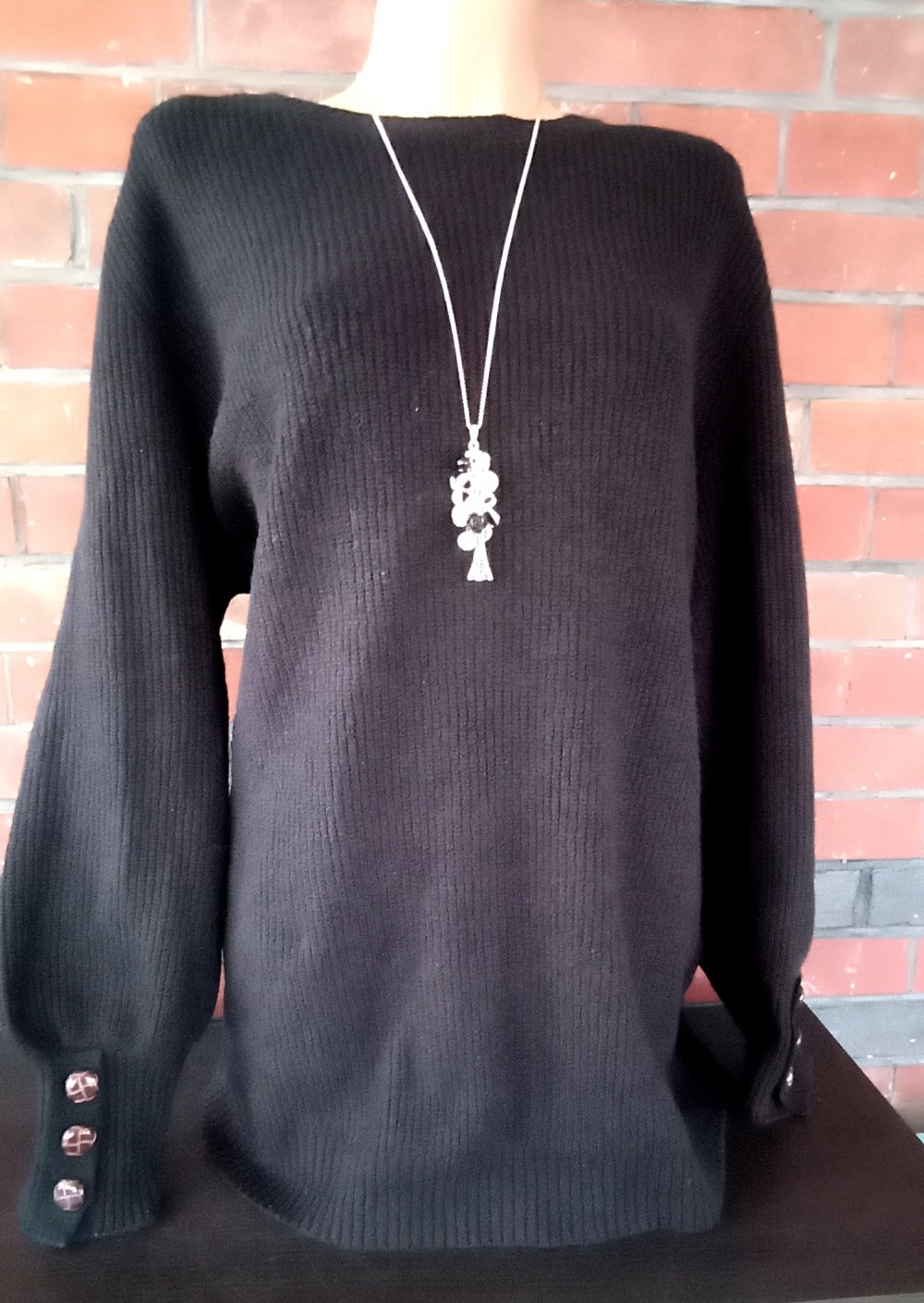 Longpullover Strickpullover Ballonärmel Gr. 46 Rainbow