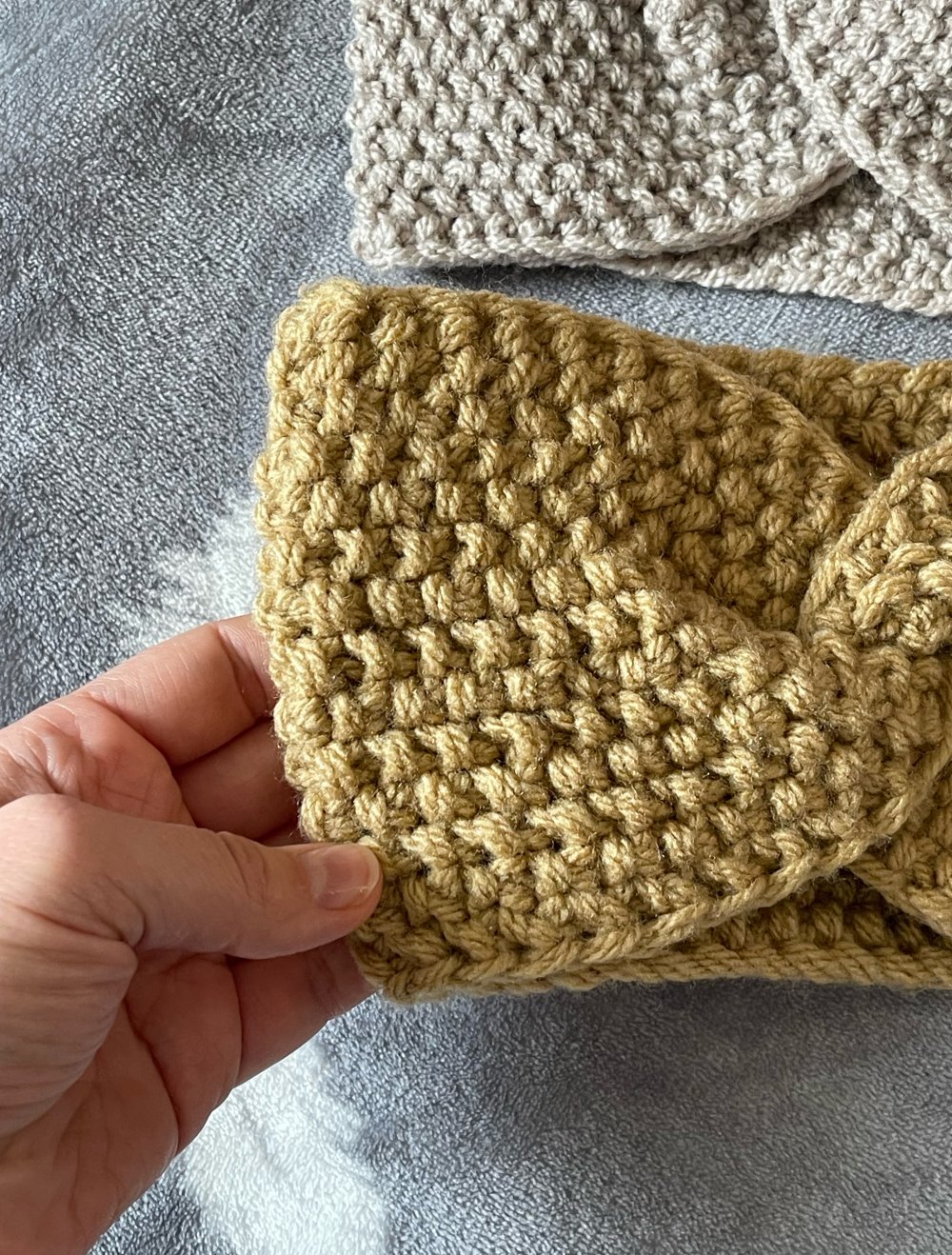 Stirnband für Erwachsene, beige und hellbraun