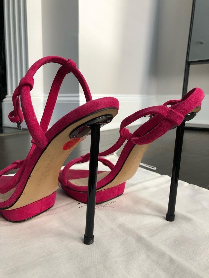 Zara High Heel Metallabsatz Stiletto Sandaletten pink 40