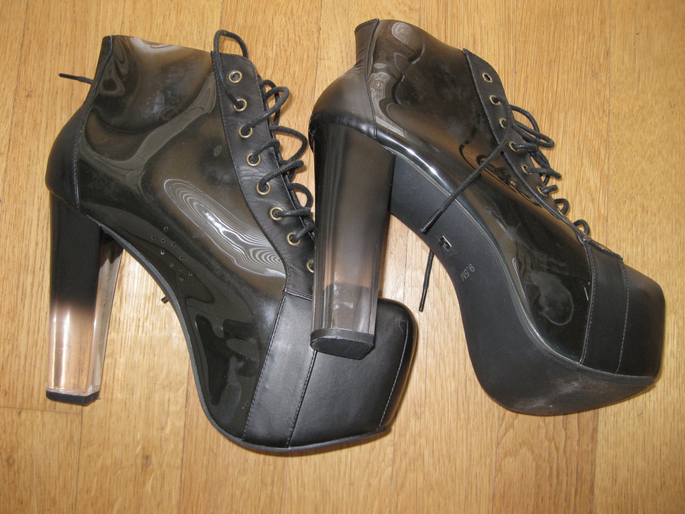 Jeffrey Campbell Lita rauch transparent LED light-up Plateau Boots 40