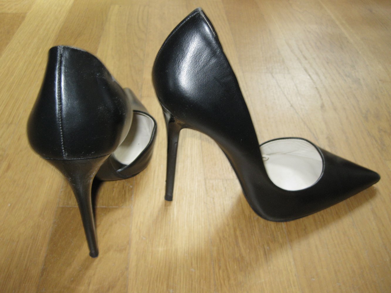 Zara High Heel schwarz Leder Cut Out D'Orsay Pumps 40