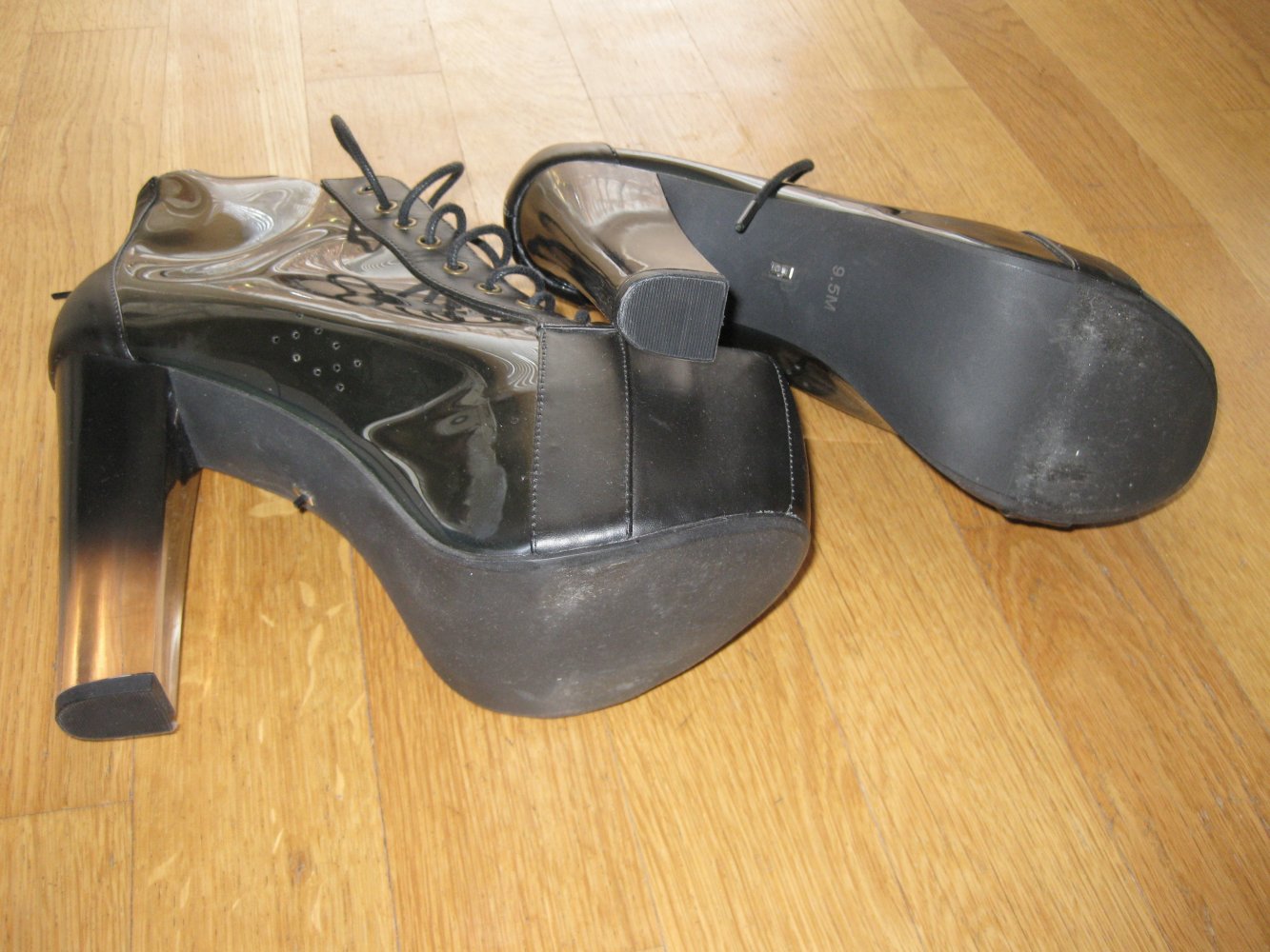 Jeffrey Campbell Lita rauch transparent LED light-up Plateau Boots 40