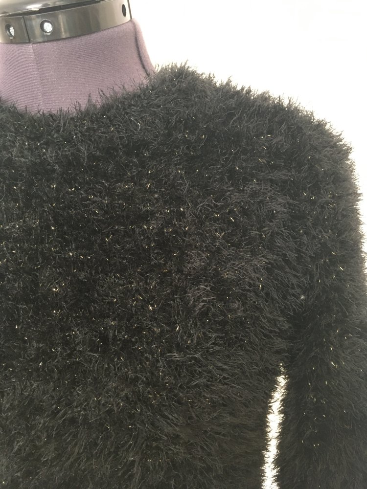 NEU - Strick Pullover mit Glitzerfaden, schwarz gold - Gr. S - M / 36 - 38