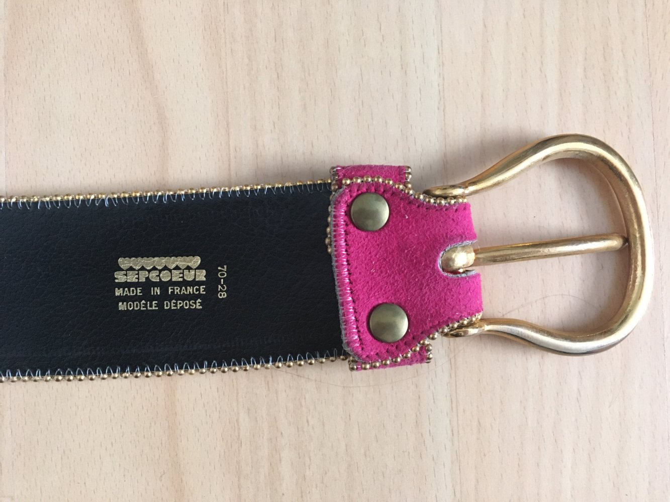 NEU - Sepcoeur Gürtel 100 % Leder, pink gold - Gr. 70