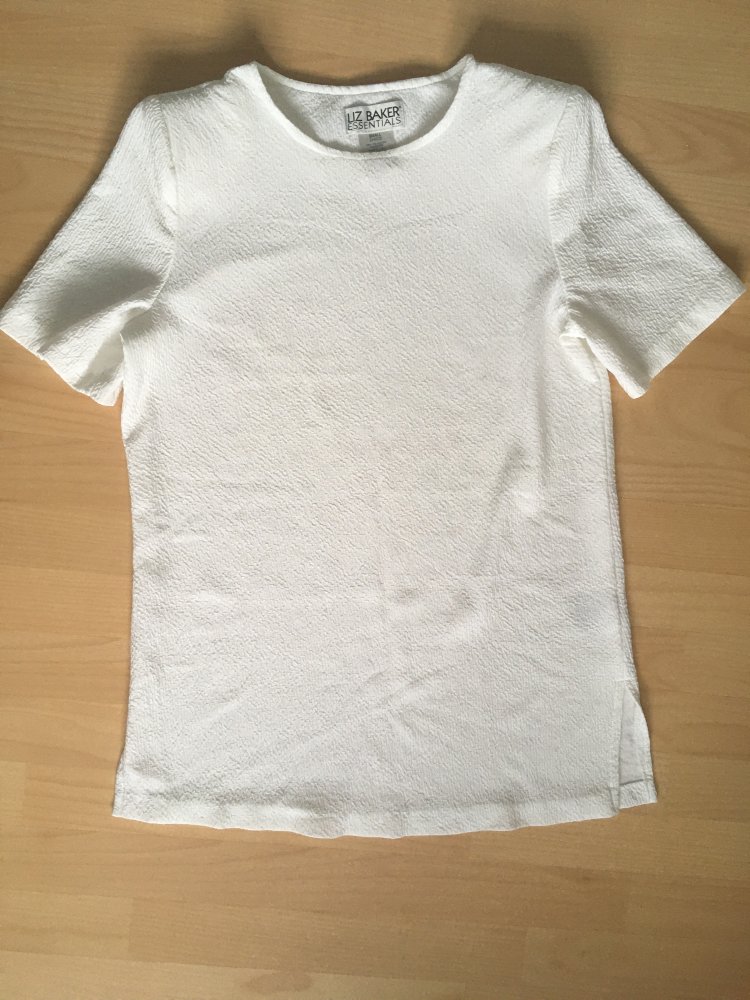 NEU - Liz Baker crinkle T - Shirt, weiß - Gr. S / 36