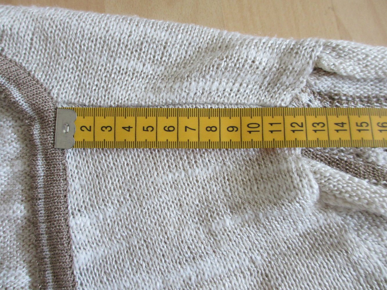 Vintage - Kurzjäckchen / Jacke aus Strick, beige braun - Gr. L / 40