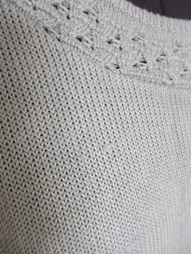 Vintage - Strick Shirt / T-Shirt, grau - Gr. 40 / L