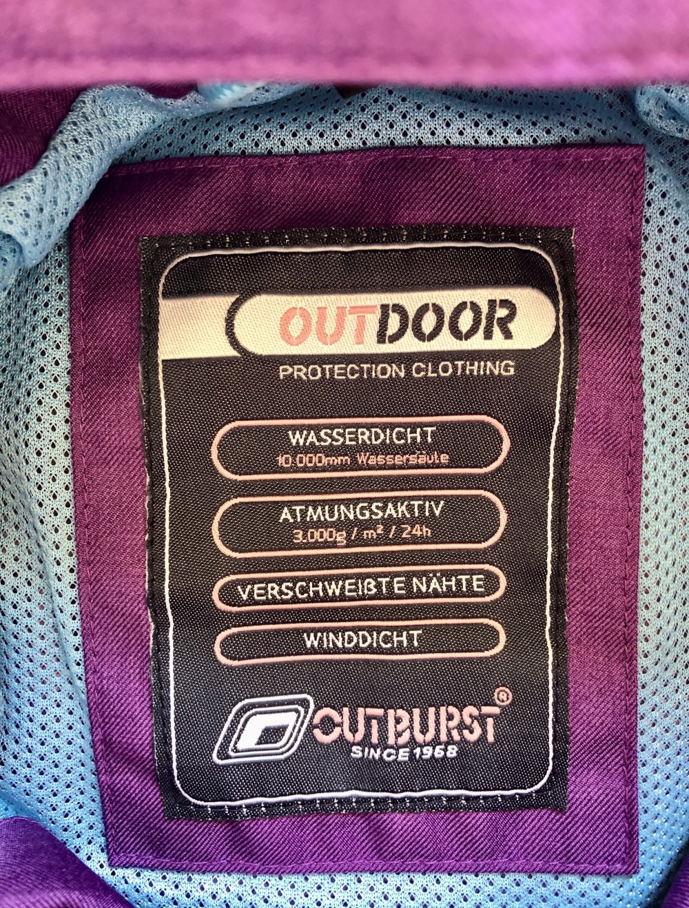 Outburst Regenjacke Größe 116