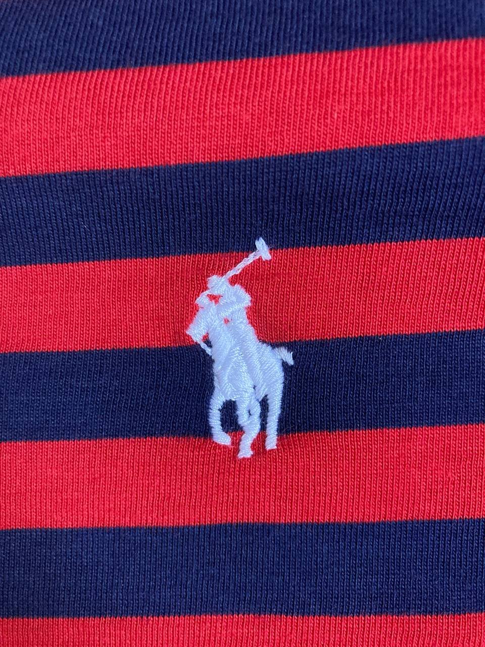 Polo Ralph Lauren Poloshirt – Größe M – Rot/Navy Gestreift