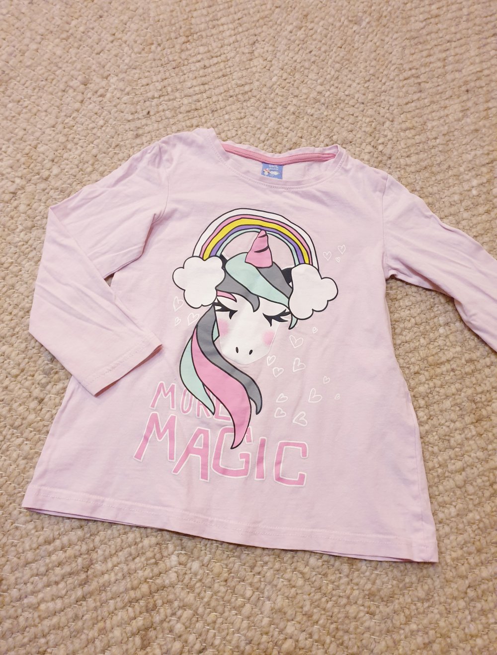 Rosa kiki&koko Langarmshirt mit Einhorn und Regenbogen