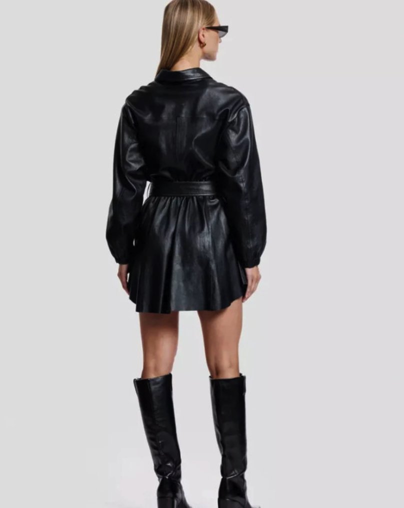 Leder-Kleidjacke in Schwarz — Alter Ego