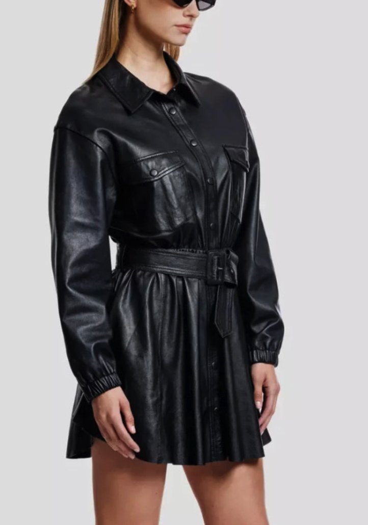 Leder-Kleidjacke in Schwarz — Alter Ego