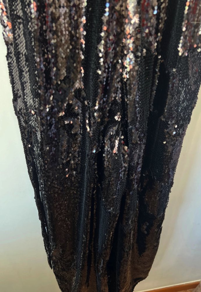 Glamouröser Pailletten-Jumpsuit mit weitem Bein – Vivalee