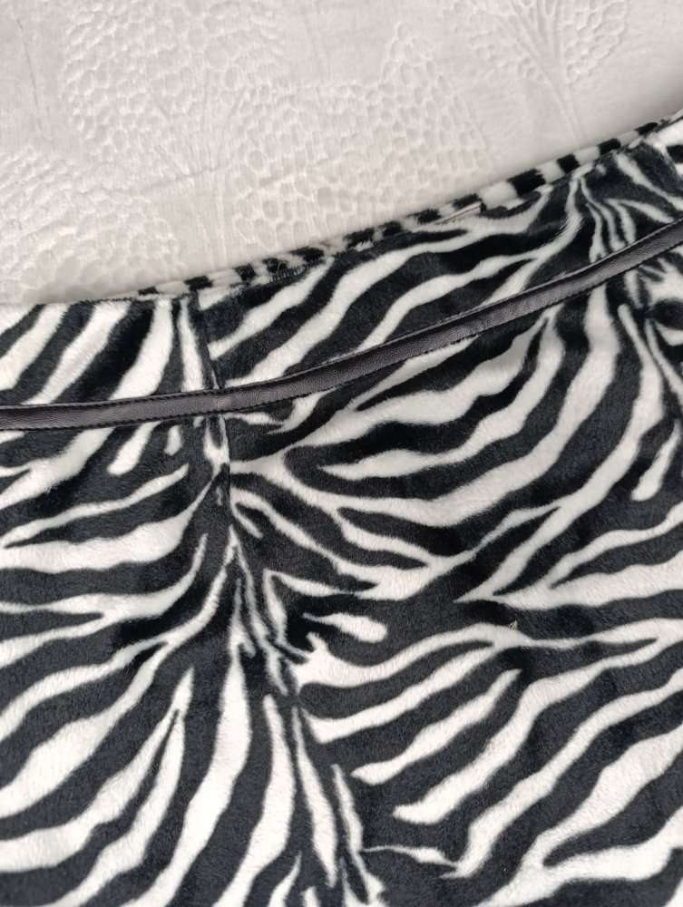 Vintage Minirock SERGIO DONNA — Plüsch, Zebra-Print (90er/Retro)