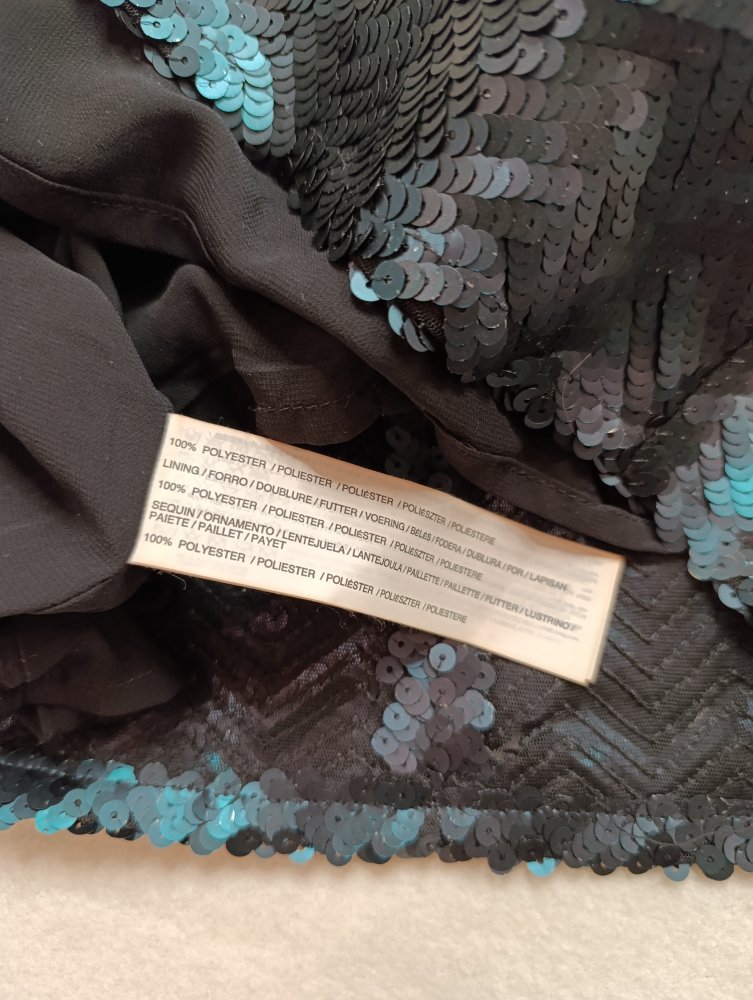 Wende-Pailletten Minirock Schwarz/Smaragdgrün – Gr. 38 (S/M)