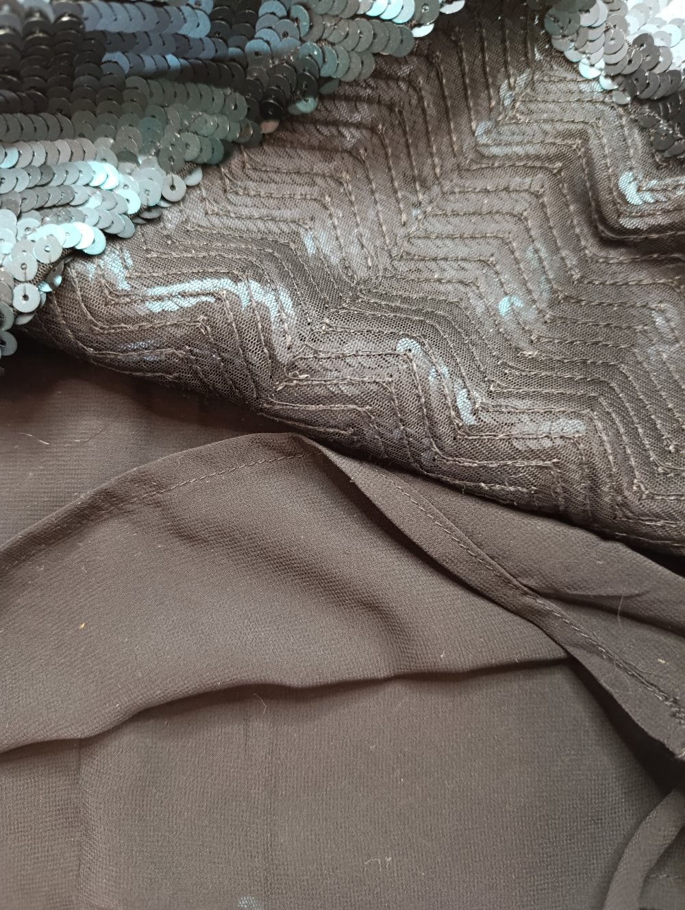 Wende-Pailletten Minirock Schwarz/Smaragdgrün – Gr. 38 (S/M)