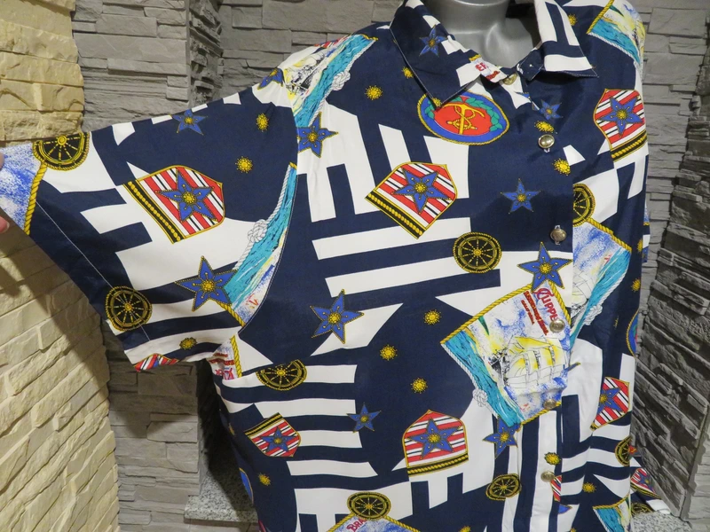 Maritime Damen Vintage Bluse Größe 56/58 (Nr1980)