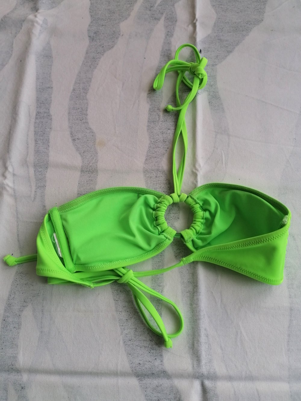 Bandeau Neckholder Bikini Set neongrün