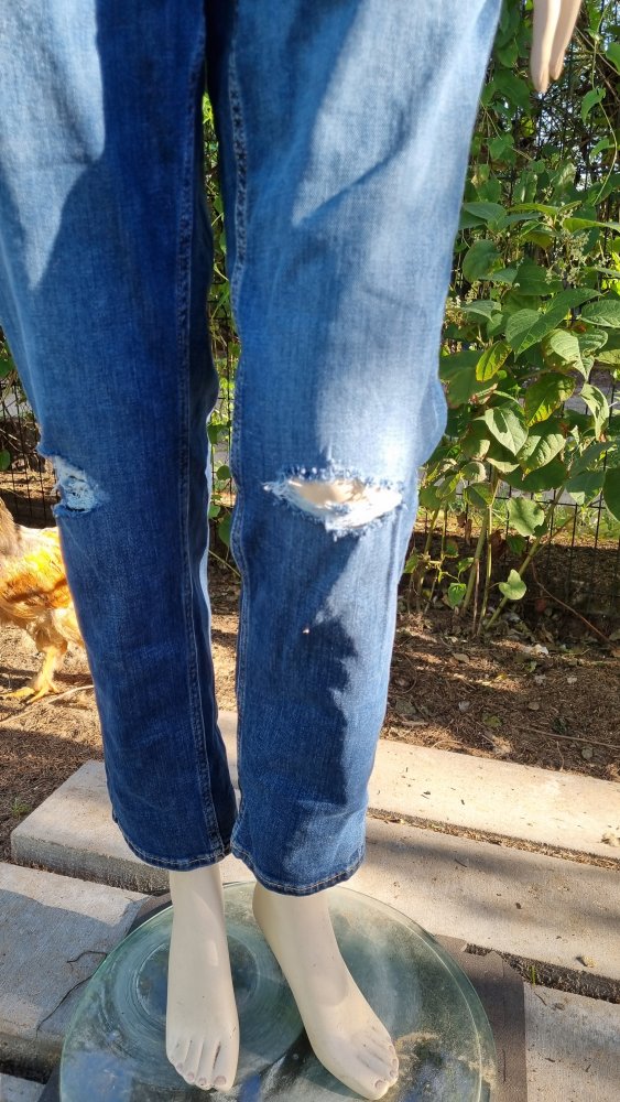 Jeanslatzhose. Einteiler