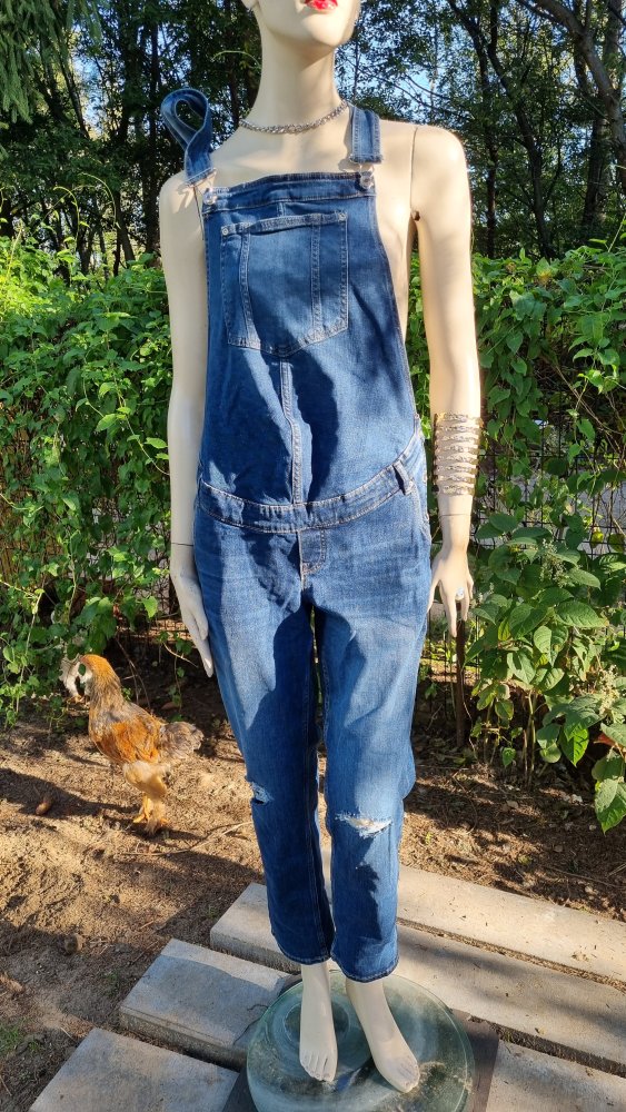 Jeanslatzhose. Einteiler