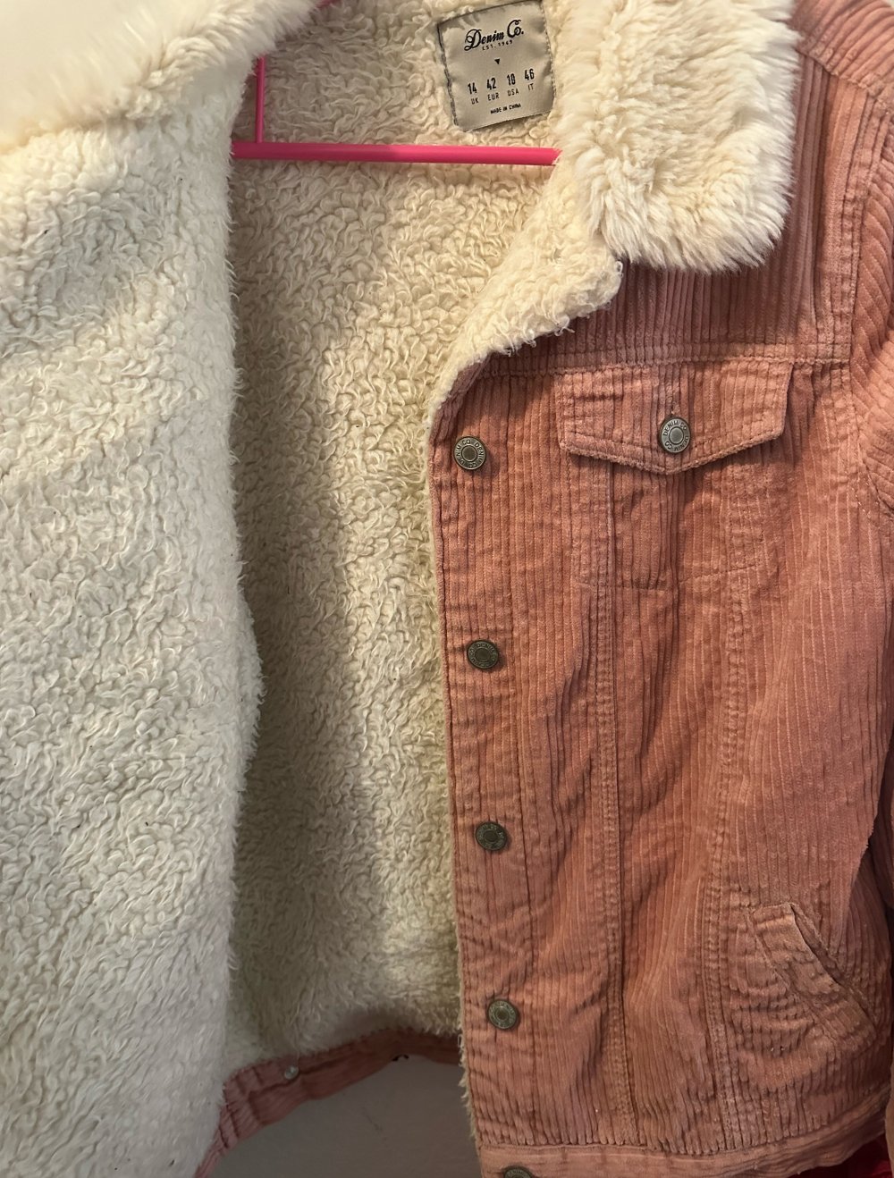 Cordjacke Altrosa Teddyfutter
