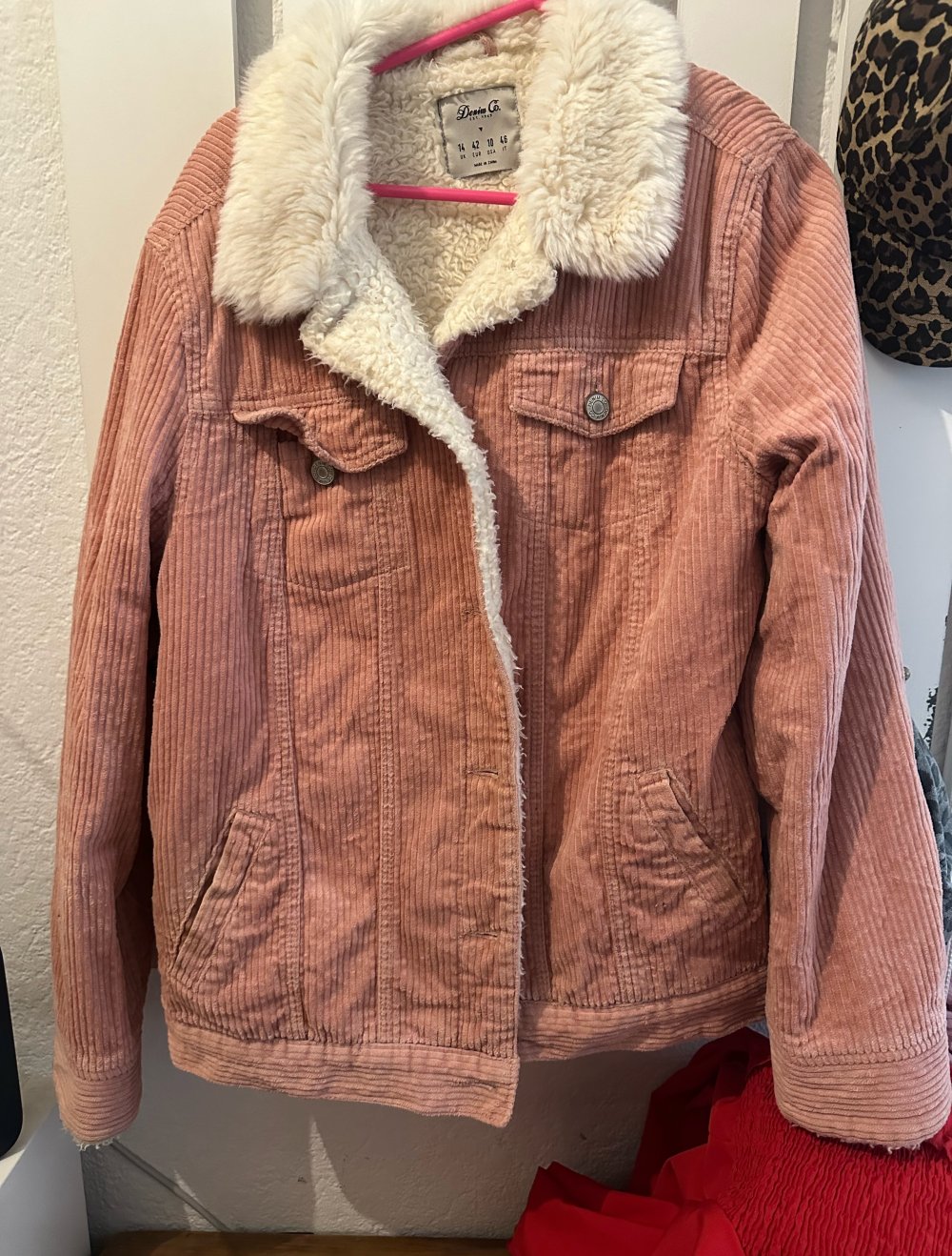 Cordjacke Altrosa Teddyfutter