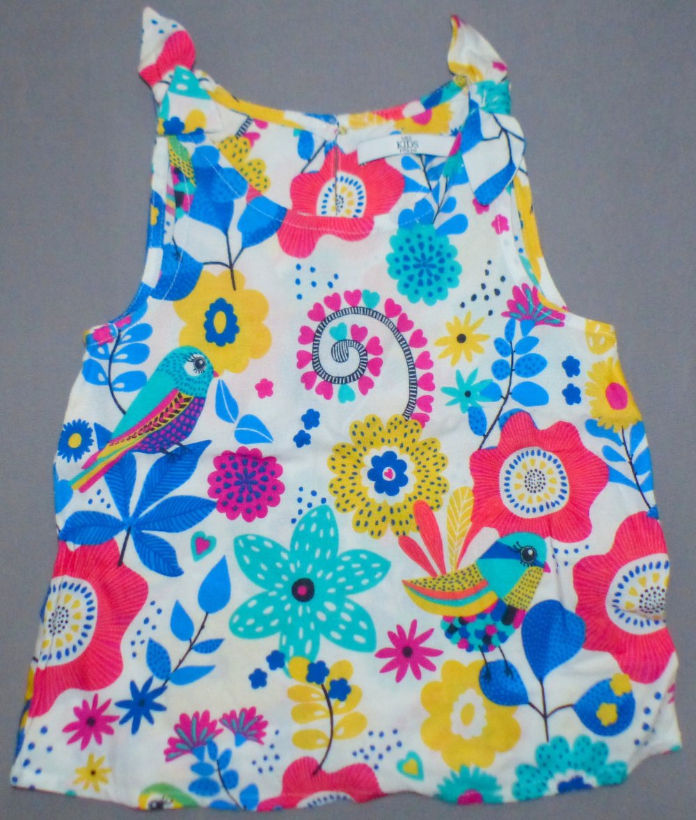 M&S Marks & Spencer Tunika 80 86 1-1,5 J Shirt Hängerchen traumhaft Blumen w Neu