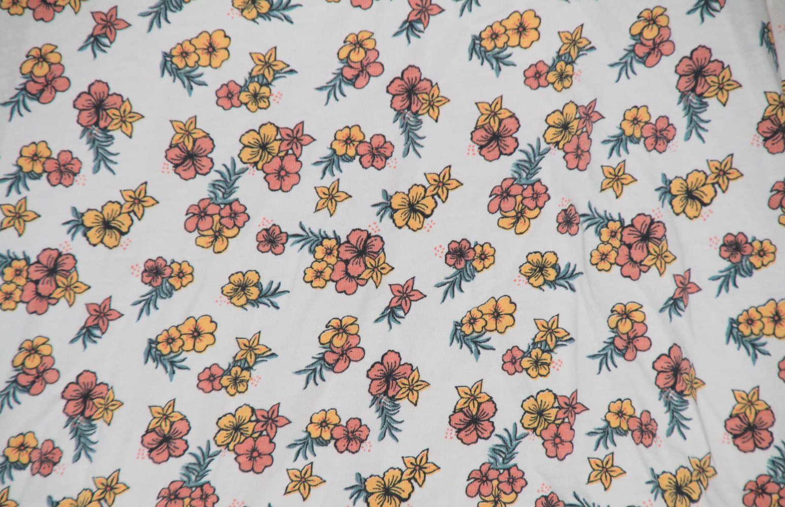 C&A T - Shirt 122 128 Mädchen Longsleeve weiß Blumen w Neu