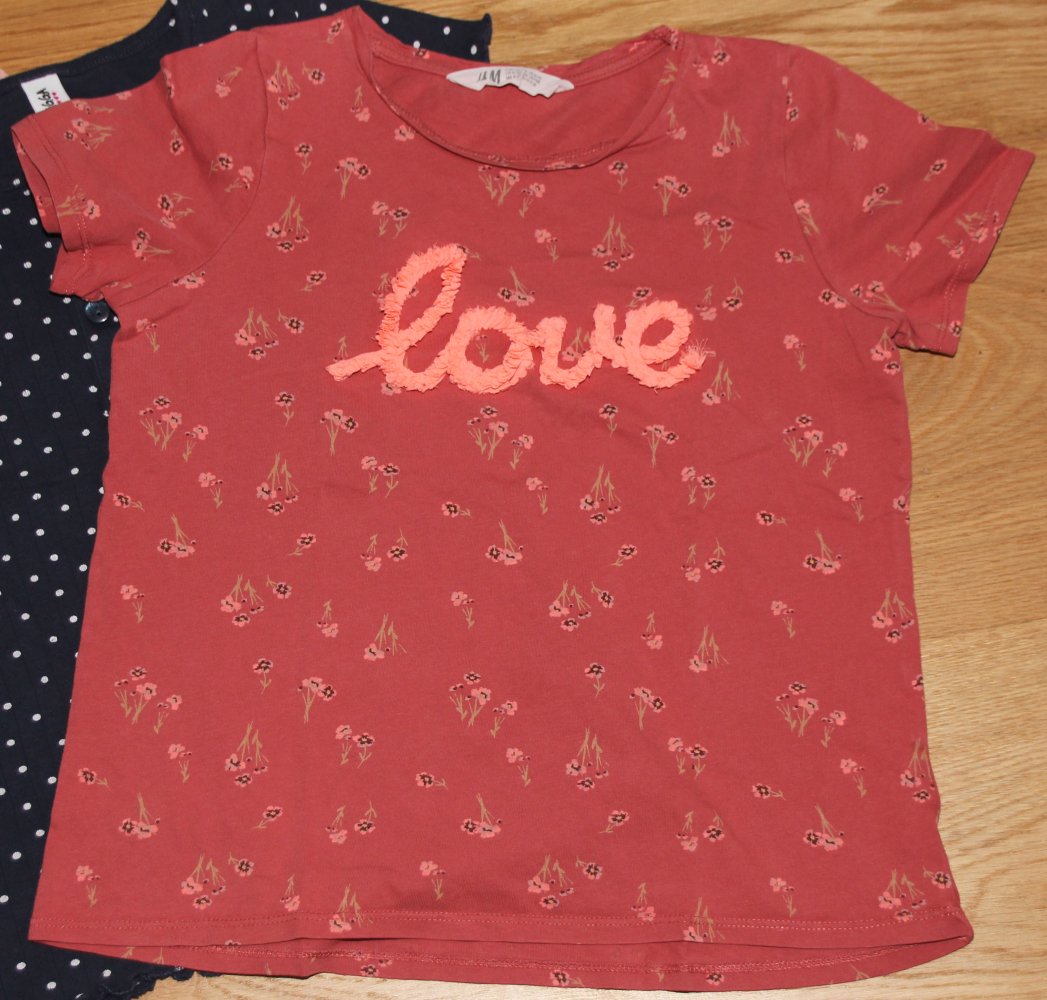 H&M / Yigga 3 x T-Shirt 134 140 Shirts Top Tops rosa blau braun w Neu