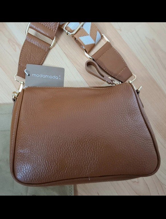 Modamoda Handtasche Braun echt Leder Neu