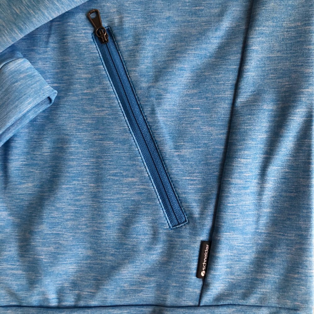 Mädchen Damen Woman Schneider Jacke Bluse Langarm Longsleeve Reißverschluss Blau Türkis Gr. 40, NEU, Marke: Schneider
