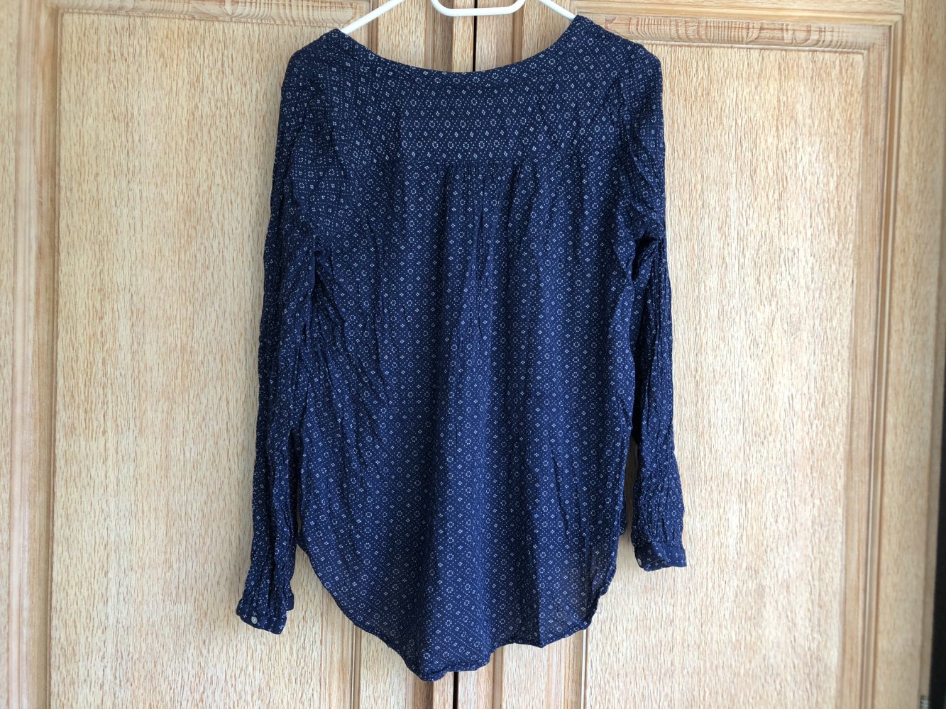 H&M Logg Bluse Shirt blau-weiß Gr. 38