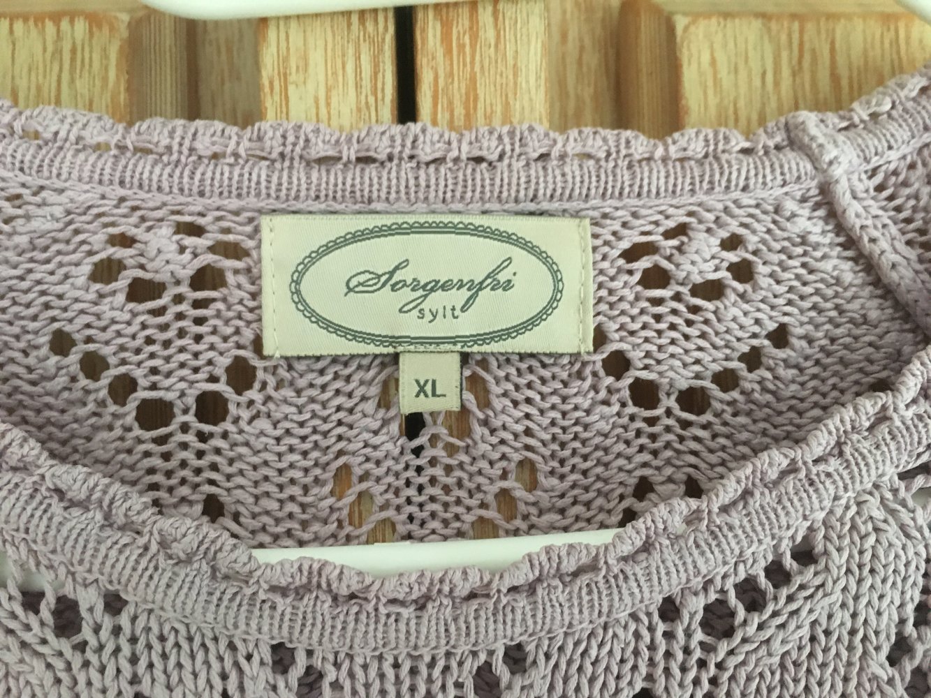 schöner Strickpullover von Sorgenfri Sylt Gr. XL rosa
