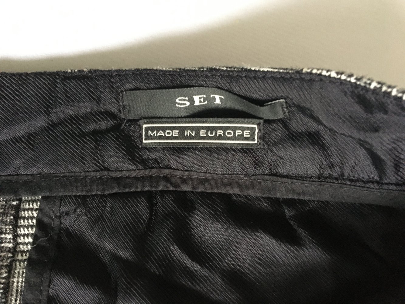 SET Stoffhose schwarz weiß Gr. 34