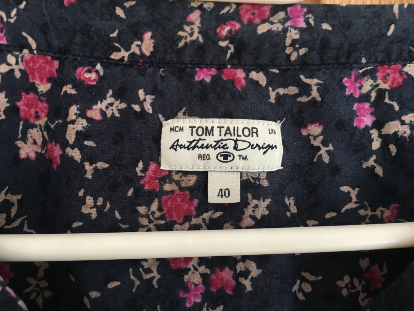 Tom Tailor Bluse Shirt Gr. 40 blau rosa geblümt