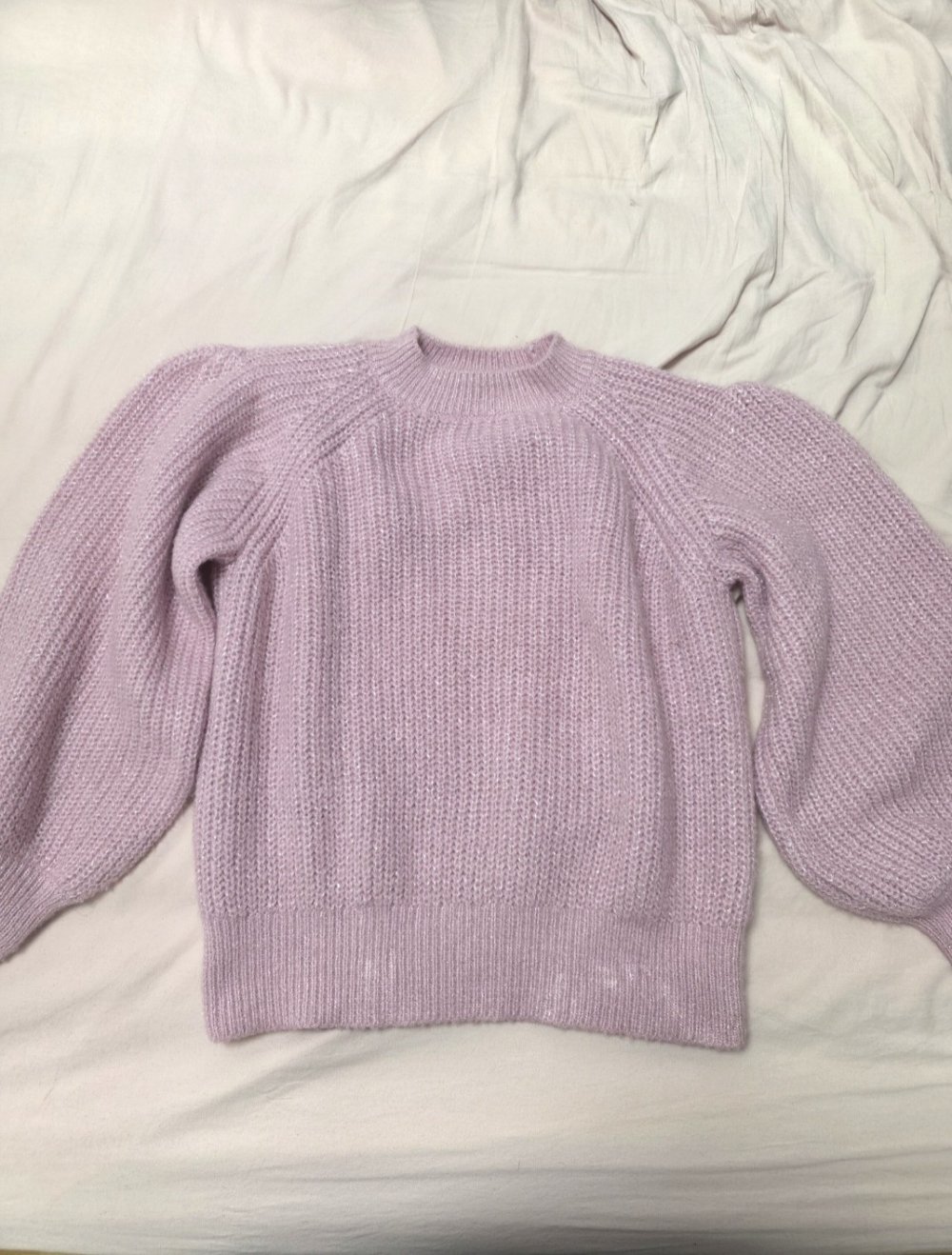 Dicker, warmer rosa Pulli Gr. XL mit Glitzerfäden