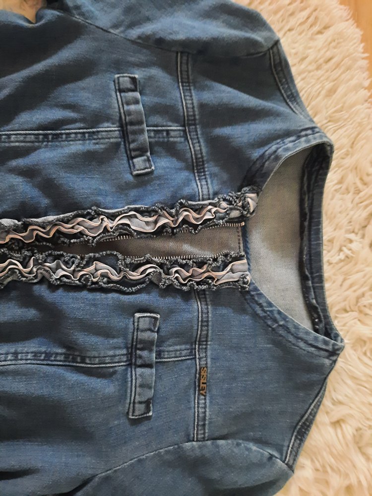 Sisley Jeansjacke kurz Damen Blazer schick Business Gr 36 S