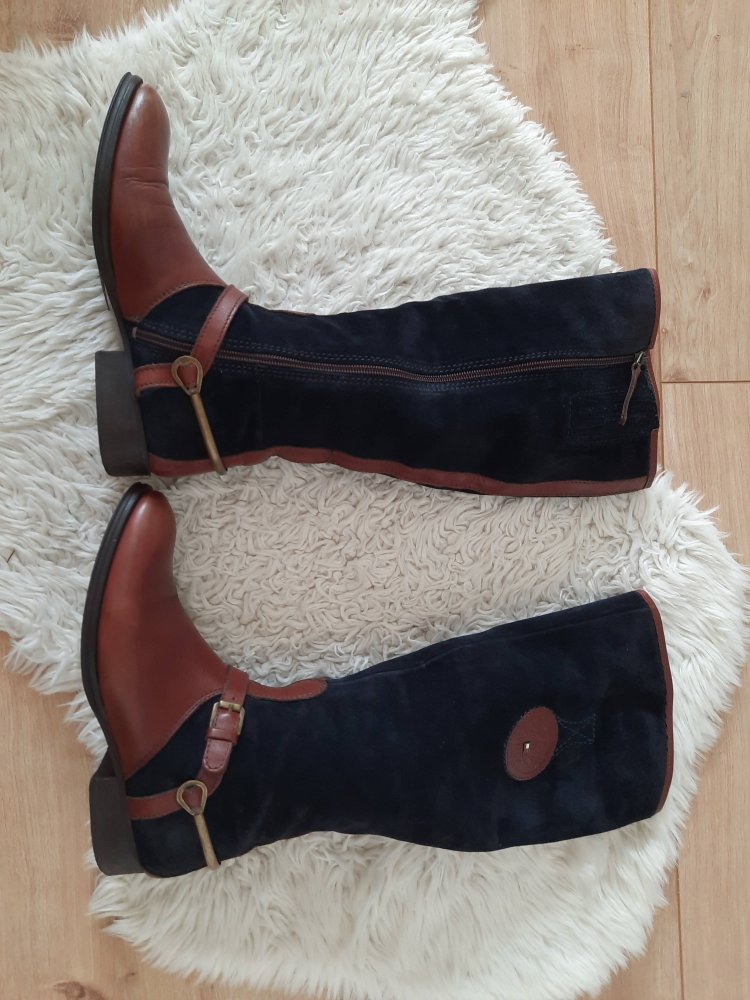 wie neu Tommy Hilfiger Damen Stiefel Wildleder weich Boots Reiter Look Gr 37