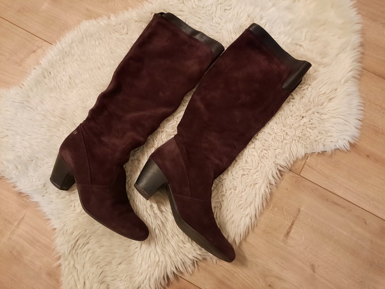 neuwertig Mexx Damen Stiefel Wildleder weich Boots lila Gr 36